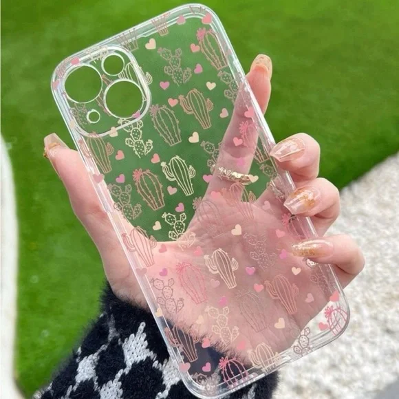 ⚠️Clearance iPhone 15/Pro/Pro Max Cute Pink Cactus Phone Case - Picture 2 of 3